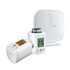 Gigaset Heating Pack Einsteiger - Thermostat-Set für eine komfortable Heizungssteuerung mit zwei Thermostaten und Basisstation - App Steuerung, weiß