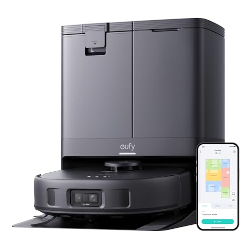 eufy X10 Pro Omni Saugroboter mit Wischfunktion & Absaugstation, All-in-One-Station, 8.000Pa, Auto-Absaugen/Befüllen, 2× Auto-Lift-Mopp mit Auto-Waschen/Trocknen(Generalüberholt)