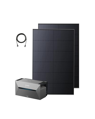 Anker SOLIX Balkonkraftwerk mit Speicher (890W | 1600Wh), Solarbank 2 E1600 Pro (1600Wh), 2× RS40T Bifaziales Solarpanel (445W), Typ-N Bifaziales Solarpanel, 4 MPPT, 9,6kWh Kapazität, Plug & Play