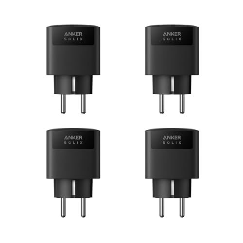 Anker SOLIX Smart Plug für Balkonkraftwerk, Solarbank 2 Serie, WLAN, Bluetooth, Präzise Stromlasterkennung, Spart Stromkosten, Plug&Play, Fernbedienung, 2500W Max Last, Solarenergie zuhause, 4er-Pack