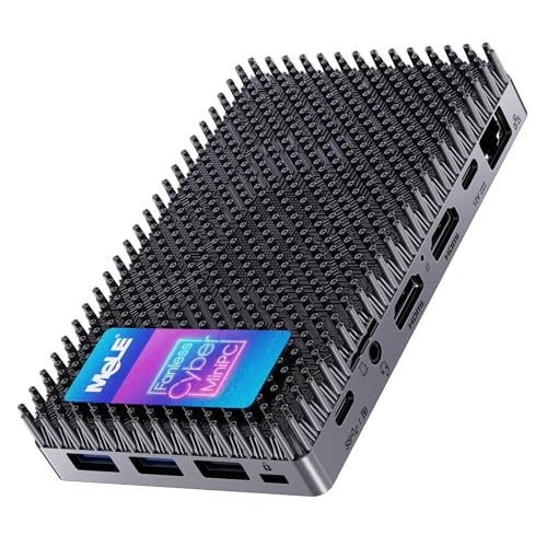MeLE Mini-PC ohne Lüfter, Cyber X1 N150, 16 GB RAM, 512 GB SSD, USB-C voll funktionsfähig mit USB PD3.0, Videowiedergabe und Datenübertragung, 2 x HDMI 2.0