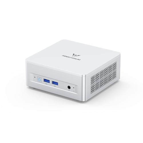 MINIS FORUM UM870 Slim Mini-PC, AMD Ryzen 7 8745H Mini-Computer (8C/16T, bis zu 4,9 GHz), 32 GB DDR5 RAM und 1 TB PCIe 4.0 SSD, DP/HDMI 2.1/USB4, 4 x USB Typ A, WIFI6E/BT5.2
