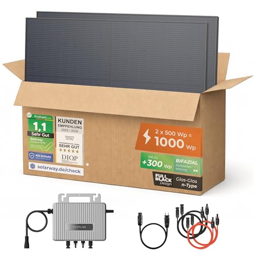 Solarway 1000Wp Balkonkraftwerk Komplettset