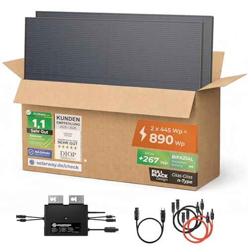 Solarway® 890W Balkonkraftwerk Komplettset
