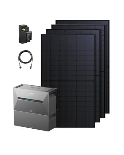 Anker SOLIX 3 Pro Balkonkraftwerk mit Speicher(2680Wh), BP2700(2680Wh), 4×500W Solarpanels, 4 MPPTs (3600W), bis zu 16kWh,Anker Intelligence, Plug&Play(ohne Verlängerungskabel für Solarpanels)