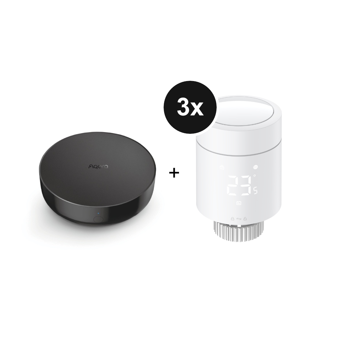 Aqara Starter Set Heizen - mit M200 Hub und 3 Heizkörperthermostaten W600
