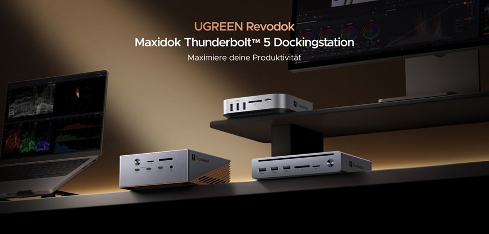 Aktuelles von Ugreen UGREEN prΓ€sentiert drei neue Thunderboltβ’-5-Dockingstationen