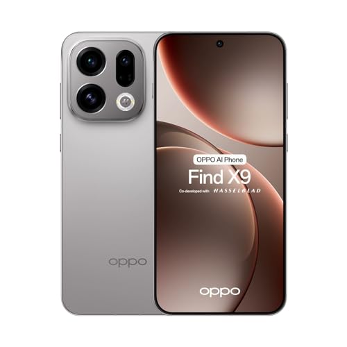 OPPO Find X9 5G 2025 (CPH2797) Dual-SIM 512 GB + 12 GB RAM Android 16 Factory entsperrtes Smartphone (Titangrau)