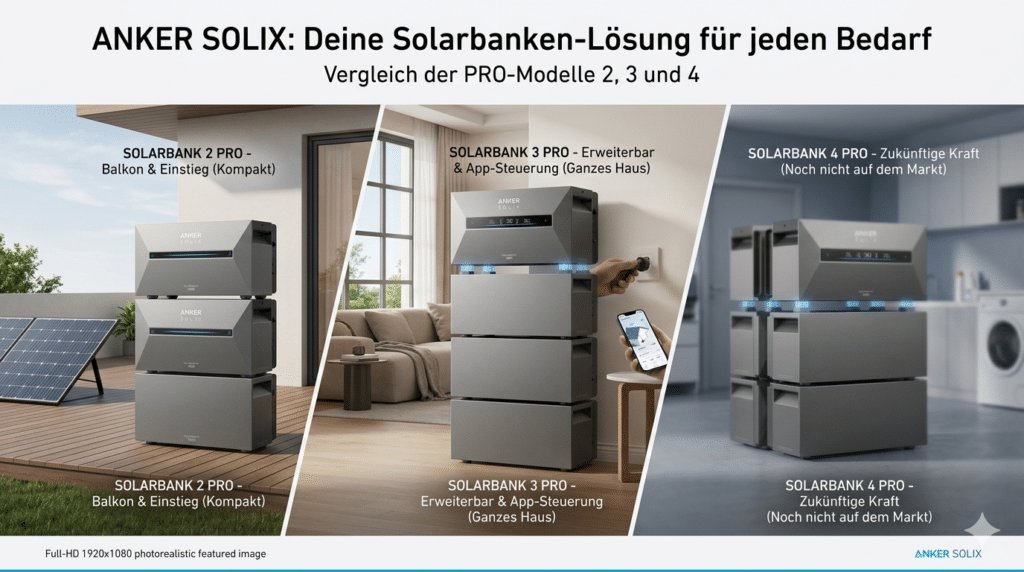 Solarbank 2 Pro, 3 Pro oder doch auf die neue 4 Pro warten? Ich zeige dir, wer was kaufen sollte.