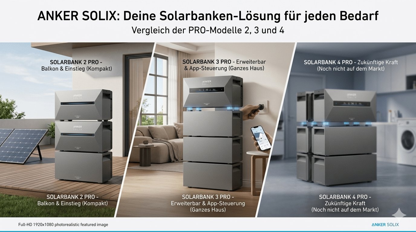 Solarbank 2 Pro, 3 Pro oder doch auf die neue 4 Pro warten? Ich zeige dir, wer was kaufen sollte.