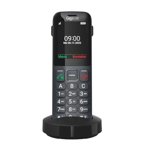 Gigaset Comfort 600 SIM – 4G Volte HD-Telefon mit 2,4" Farbdisplay, Bluetooth 5.0, Hörgerätekompatibel, Großer Speicher für 500 Kontakte, kompatibel in DE, IT, FR, NL, BE, Che, AUT, anthrazit