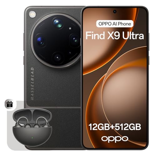 OPPO Find X9 Ultra 5G Unlocked Smartphone, Duale Hasselblad 200MP Kameras, 10x Ultra-Sensing Optical-Zoom, 8K Video, 7050mAh, 144Hz 2K Display, Snapdragon 8 Elite Gen 5, Tundra Umber(mit Enco Clip2)