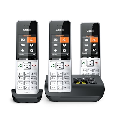 Gigaset Comfort 500A Trio- Schnurlostelefon- Rufnummernanzeige, Anrufbeantworter