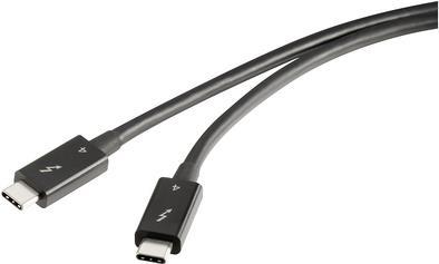 Renkforce Thunderbolt-Kabel Thunderbolt 4 Thunderbolt (USB-C®) Stecker, Thunderbolt (USB-C®) Stecker 0.80 m Schwarz doppelt geschirmt RF-5235980 (RF-5235980)