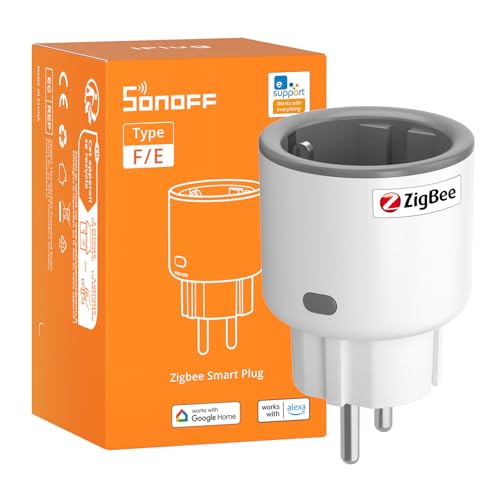 SONOFF S60ZBTPF Zigbee Steckdose – Fernsteuerung, Energiemessung, Zigbee-Repeater, Zeitpläne, Überlastschutz, kompatibel mit der eWeLink-App - Erfordert Zigbee-Gateway